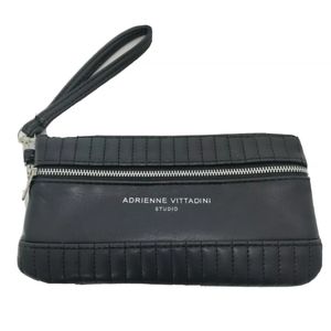 Adrienne Vittadini Studio Black Double Compartment Zip Wristlet Wallet/Clutch